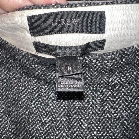 J. Crew Silver Gray Sequin Martie Sparkle Herringbone Crop Pants - Picture 4 of 8